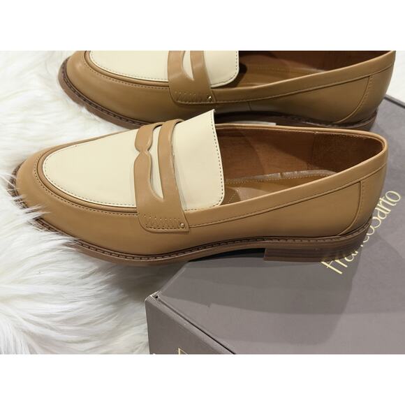 Franco Sarto Women's Chrissy Penny Loafers Size 8.5 Wide Tan Multi Preppy Fall - Picture 3 of 13